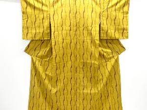 変わり立涌模様織り出し手織り紬着物